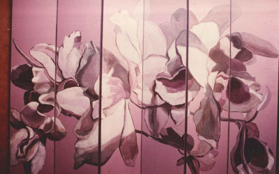 Wall of Lavender Orchids